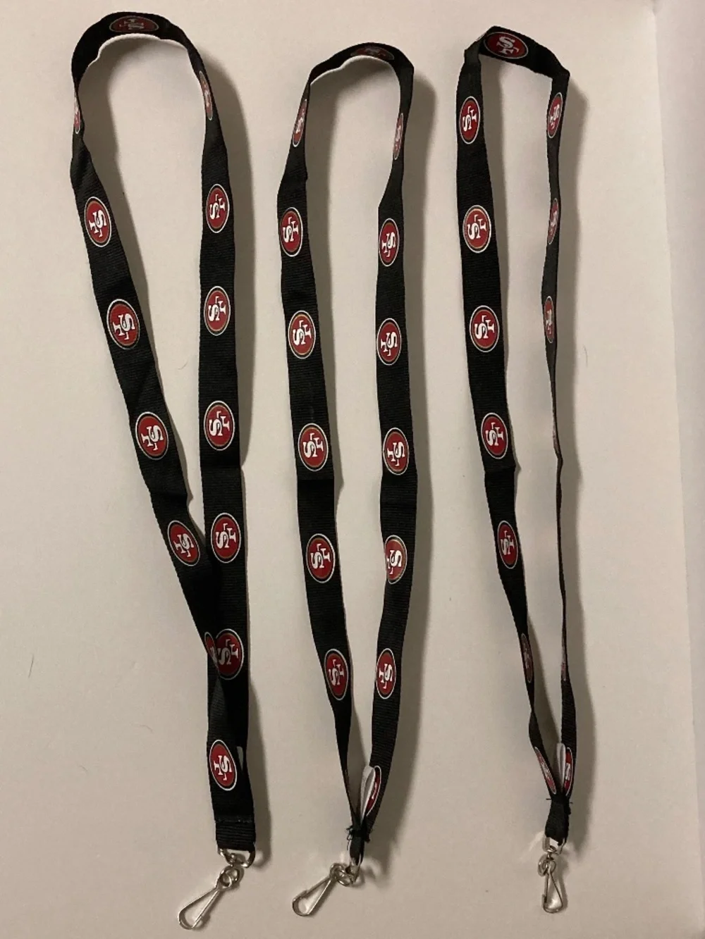 Three (3) San Francisco 49ers Football Branded Lanyards